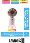 Resim Armoris Yeni Seri Sessiz 2 Kademeli Hafif Kablosuz 1200mAh Taşınabilir Usb Şarjlı Masa El Fanı Vantilatör 