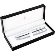 Resim yenibagshop Truva Serisi 0165DT Desenli Krom Dolma Kalem+Tükenmez Kalem 