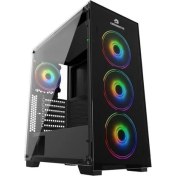 Resim GAMEBOOSTERGB-PE05B 600W 80+ Usb3.0 Full Siyah Tempered Glass Rgb Fanlı Kasa 
