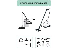 Resim Pirantech CB-107C Çok Fonksiyonlu Buharlı Temizlik Makinası / Es-07 Panda Islak & Kuru Elektrikli Süpürge 