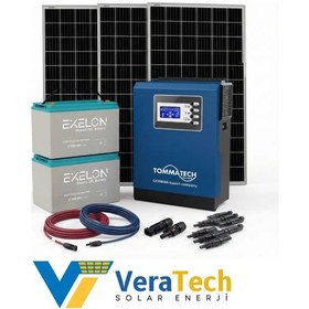Resim Veratech Güneş Enerjisi Bahçe Evi Solar Paketi 395w Güneş Paneli, 100ah Jel Akü, 3kva İnverter 