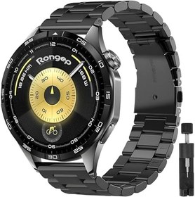 Resim Rongep Huawei ile Uyumlu [Kısaltma Aparatlı] 22mm Çelik Kordon GT6/GT6 Pro/GT5/GT5 Pro/GT4/GT3/GT3 Pro/GT2/GT2 Pro 46mm için Baklalı Model GT6 Pro Kordonu Paslanmaz Metal GT6 Kordon 