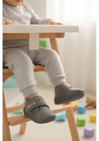 Resim Ayakmod Gri Süet Cırtlı Bebek Panduf Ba&ba 058989 B Gri 