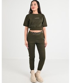 Resim Kadın Kısa Kollu Yazı Baskılı Eşofman Takımı 3763-23 001 