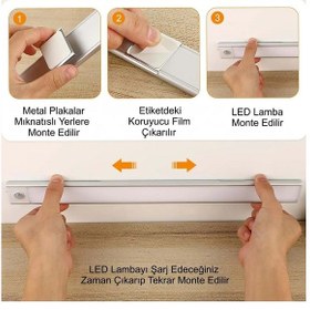 Resim Yenilzd Gece Lambası Ledli 3 Renk Kısılabilir Usb Şarjlı Sensörlü Alüminyum 