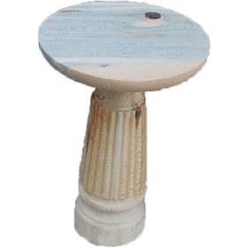 Resim Ahşap 3'lü Ham Fitilli Mantar Yan Sehpa Modern Fiskos / Çiçeklik / Zigon Sehpa Ham 