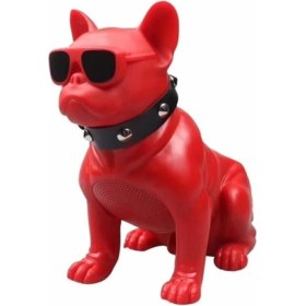 Resim Sonia Desingshop Gözlüklü Bulldog Köpek Bluetooth Kablosuz Hoparlör Ses Bombası Kırmızı DSGBH08 