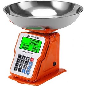 Resim 30kg 1g Dijital Kefeli Terazi Pilli Ve Adaptörlü Elektronik Tartı, Paslanmaz Çelik Tepsili Tutar Hesaplama Turuncu 