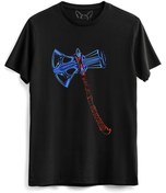 Resim Alfa Tshirt Thor Mjolnir Dijital Resimli Baskı Hammer Çocuk Siyah Tshirt 