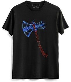 Resim Alfa Tshirt Thor Mjolnir Dijital Resimli Baskı Hammer Çocuk Siyah Tshirt 