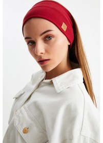 Resim Kadın Pamuklu Kaşkorse, Kaymaz, Terletmez, Ultra Hafif, Spor Saç Bandı Bandana - Tek Ebat / Bordo Bordo 