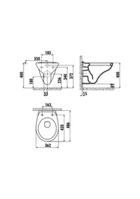 Resim Creavit Gömme Rezervuar Gr5001 + Mat Buton + Ac50l Stop Valf + Cr 