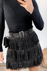 Resim Taş Detaylı Mini Etek - ONE SIZE (36-40) 