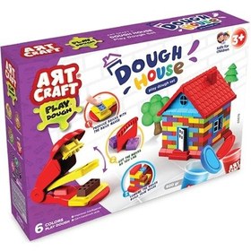 Resim İnşaat Hamur Ev Seti 600 Gr. - Oyun Hamuru Seti - Hamur Setleri - Hamur Kalıpları Çok Renkli 