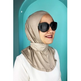 Resim Kadın Sütlü Kahve Penye Viskon Likralı Pratik Hazır Şal 
