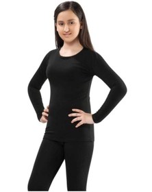 Resim Momslab Unisex Çocuk Uzun Kollu Atlet Termal Siyah 3 