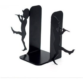 Resim Zurnalı Adam Figürlü Metal Kitap Tutucu Siyah Kitap Desteği 