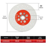 Resim Reedark Mermer, Çini Ve Taş Kesim İçin İki Yönlü Yıldız Desenli Elmas Kesici Bladesi Φ115 M14 - Dayanıklı Ve Hassas Kesim Performansı 