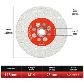 Resim Reedark Mermer, Çini Ve Taş Kesim İçin İki Yönlü Yıldız Desenli Elmas Kesici Bladesi Φ115 M14 - Dayanıklı Ve Hassas Kesim Performansı 