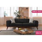 Resim Perla Sofa Velar Yataklı Kanepe Keten Antrasit 