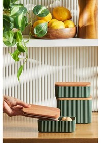 Resim Karaca Massimo 3'lü Saklama Kabı Seti Yeşil 