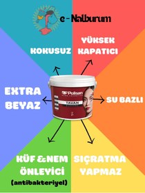 Resim Polisan Elegans Extra Beyaz Küf Önleyici Antibakteriyel Tavan Boyası 2.5L-3.5Kg -BEYAZ 