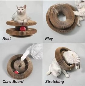 Resim Yıldızan srdshop Akordiyon Kedi Tırmalama Oyuncağı, Çıngıraklı Zilli Top Ve Kedi Nanesi Hediyeli Tırmalama Pa 