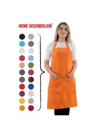 Resim Sevilya Simple Ayar Askılı Mutfak Önlüğü Turuncu 