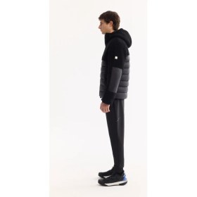 Resim AVVA Erkek Siyah Kapüşonlu Rüzgar Geçirmez -4°C Dayanıklı Şişme Peluş Comfort Fit Mont A52Y6158 