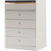 Resim Berrak Mobilya Creo Beyaz Şifonyer Harekete Duyarlı Led Aydınlatma 5 Çekmeceli 