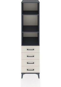 Resim Hyperion Dolap 3 Raflı 4 Çekmeceli 44x44x182 Antrasit-aytaşı Antrasit 