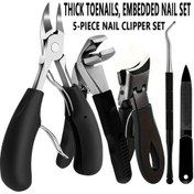 Resim 5 Adet Ağır Hizmet Toenail Clipper Seti İçin Büyümüş ve Kalın Tırnaklar, Profesyonel Pedikür Araçları Erkek ve Kadınlar için, Kokusuz Tırnak Makasları Yaşlılar, Ev ve Salon Kullanımı için 