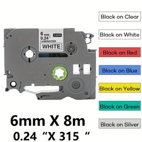 Resim 1 adet TZe211 Ptouch 6mm/0.24" TZe TZ bant TZe-211 TZ-211 tze211 tz211 PT-D200 etiket yapıcı bant 6mm*8m siyah beyaz etiket bant 6mm siyah beyaz tze211 uyumlu Brother p-touch yazıcılar tze-211 tz-211 tz tze 211 etiket bantı için ptouch 6mm TZe-611 TZe-411 TZe-511 TZe-711 TZe-111 etiket yapıcı Brother tze 211 tz-211 lamine P-Touch etiket bantı siyah beyaz bant, uyumlu Brother PT-D210 H110 D220 D410 D600 