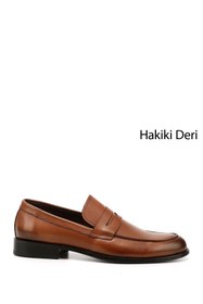 Resim Gönderi(r) Erkek Taba Antik Kösele Taban Hakiki Deri Loafer Ayakkabı 