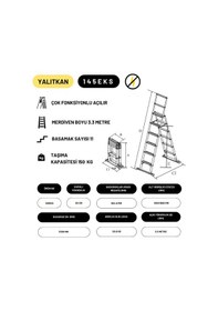 Resim 3.3 Metre Kevlar Yalıtkan/Yüksek Gerilime Dayanıklı Çok Fonksiyonlu Merdiven 20ACKV - 145EKS 