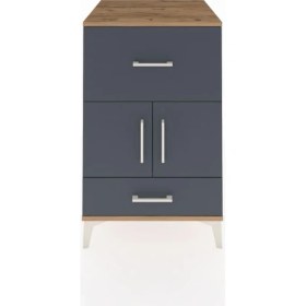 Resim Kronos Komodin Tek Raflı 2 Çekmeceli 2 Kapaklı 60X59X96 Çam-Antrasit 