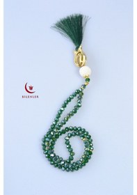 Resim Hediyelik Mevlitlik Kristal Tesbih 99'lu Lale Imameli 1 Adet - Yeşil 