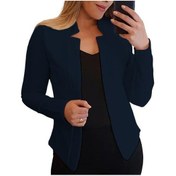 Resim Lacivert Bahar Ceket Slim Fit Sıcak Kırışıklık Karşıtı Çentik Yaka Kadın Blazer Kadın Giysileri Lacivert 