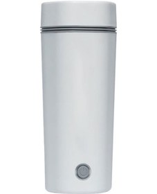 Resim Araç İçin 12v/24v Seçenekli 400ml Isıtıcı Su Bardağı - 100 Derece Kaynatma Özelliği Beyaz 