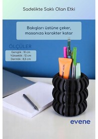 Resim Kalemlik Masa Kalemliği Organizer Kalemlik Siyah Renk Model 75 Çok Renkli 