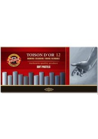Resim Koh-I Noor Toison D'Or Soft Pastel Boya Gri Tonlar 12 Renk N11.3370 