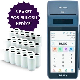 Resim propay P1000 Ecr Android Yazar Kasa Pos - 30 Adet POS Rulosu Hediye 