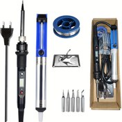 Resim 5 adet Set 80W Akıllı Lehimleme Demiri Kiti LCD Ekran ile - Ayarlanabilir Sıcaklık, Hızlı Isınma, Kaymaz Tutma, DIY ve Onarimler için İdeal, Siyah, Lehimleme Demiri Kiti 