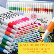 Resim 80'li akrilik boya kalemleri seti, opak, su geçirmez ve istiflenebilir. Profesyonel sanat işaretleme ve DIY için uygun, taş, cam, Noel yumurtaları, ahşap ve kumaş üzerine su bazlı boyama için ideal - toksik içermez 