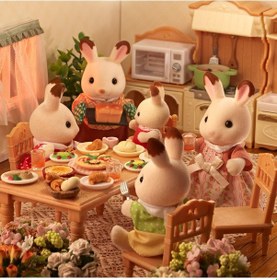Resim Sylvanian Families Çikolata Kulaklı Tavşan Ailesi Figür Seti 4'lü Aile 5655 