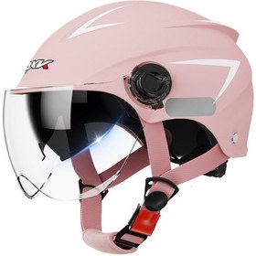Resim Lıcorıce Motosiklet Erkek Kadın Yaz Güneş Koruyucu Çift Ayna Mevsim Evrensel Güvenlik Kask Pembe 