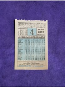 Resim 4 Kasım 2002 Takvim Yaprağı - Nostalji Koleksiyonluk Takvim Yaprağı 