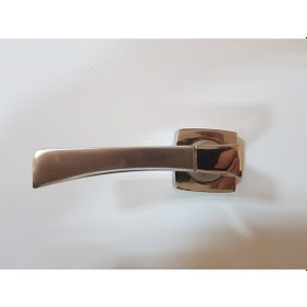 Resim Çelik Kapı Kolu Rozetli Viktorya Nikel Saten Sol 