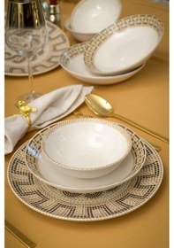 Resim Heda Porselen Efes 18 Parça 6 Kişilik Porselen Yemek Takımı 