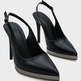 Resim Capone Outfitters Risa Arkası Açık Sivri Burunlu Yüksek Topuklu Platform Kadın Ayakkabı 
